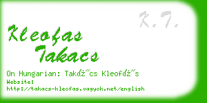 kleofas takacs business card